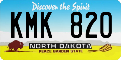 ND license plate KMK820