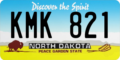 ND license plate KMK821