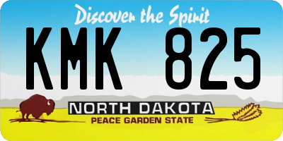 ND license plate KMK825