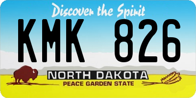 ND license plate KMK826
