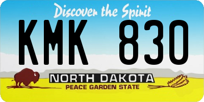 ND license plate KMK830