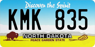 ND license plate KMK835