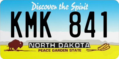 ND license plate KMK841