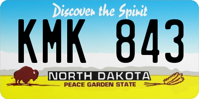 ND license plate KMK843