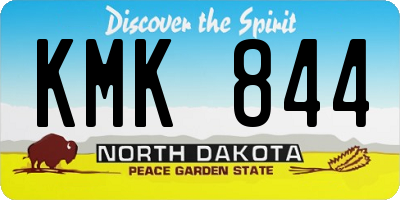 ND license plate KMK844