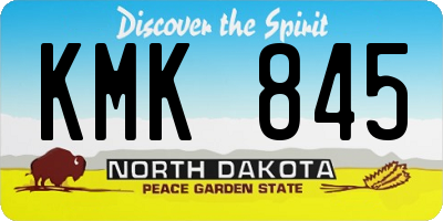 ND license plate KMK845