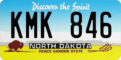 ND license plate KMK846