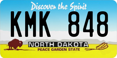 ND license plate KMK848