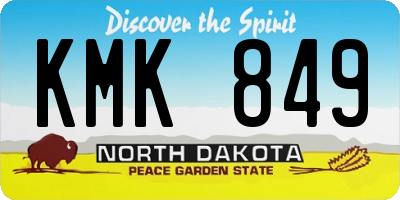 ND license plate KMK849