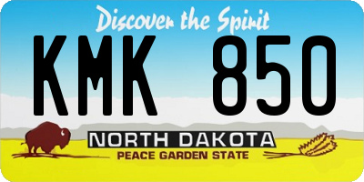 ND license plate KMK850