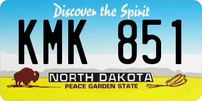 ND license plate KMK851