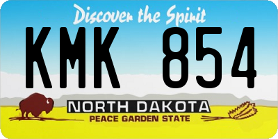ND license plate KMK854