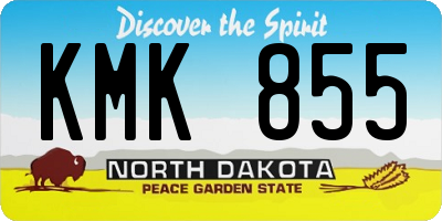 ND license plate KMK855