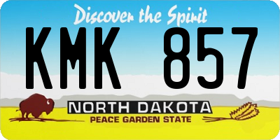 ND license plate KMK857