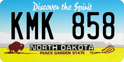 ND license plate KMK858