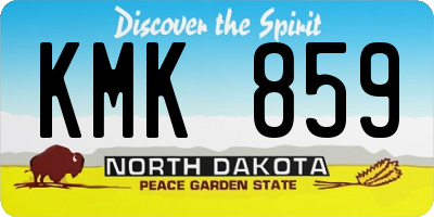 ND license plate KMK859