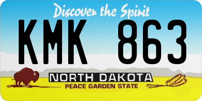 ND license plate KMK863