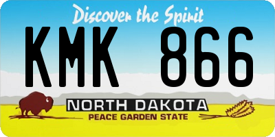 ND license plate KMK866
