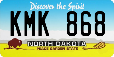 ND license plate KMK868
