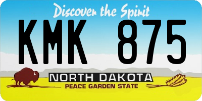 ND license plate KMK875