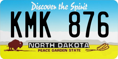 ND license plate KMK876