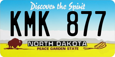 ND license plate KMK877