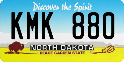 ND license plate KMK880