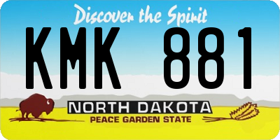 ND license plate KMK881