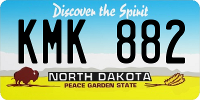 ND license plate KMK882