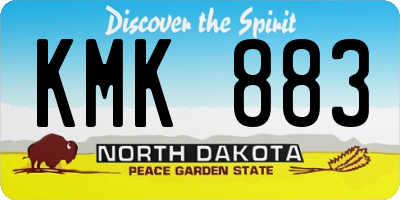 ND license plate KMK883