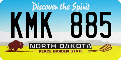 ND license plate KMK885