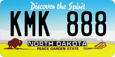 ND license plate KMK888