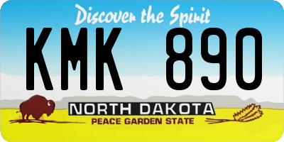 ND license plate KMK890
