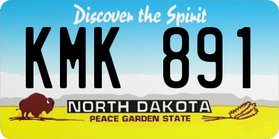 ND license plate KMK891