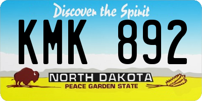 ND license plate KMK892