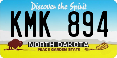ND license plate KMK894