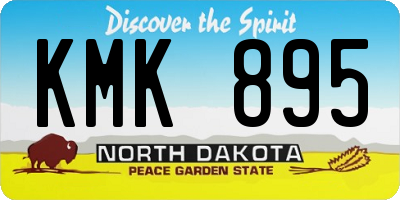 ND license plate KMK895