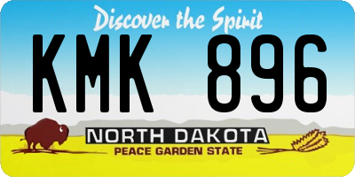 ND license plate KMK896