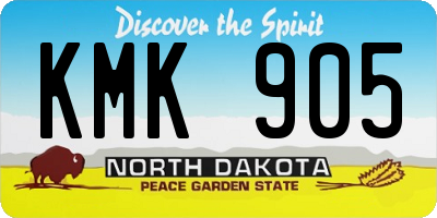 ND license plate KMK905