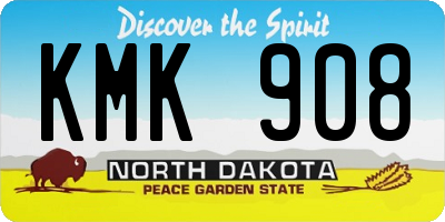 ND license plate KMK908
