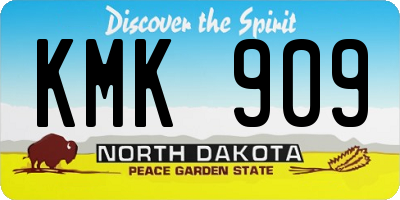 ND license plate KMK909