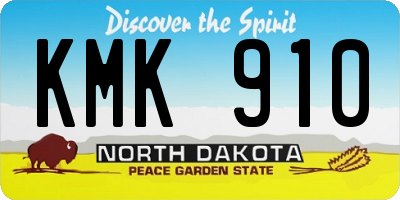 ND license plate KMK910