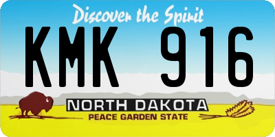 ND license plate KMK916