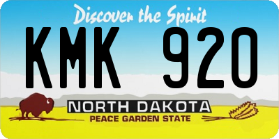ND license plate KMK920