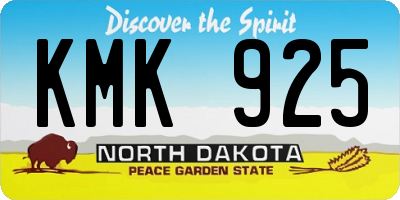 ND license plate KMK925