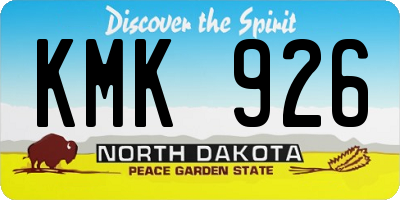 ND license plate KMK926