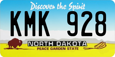 ND license plate KMK928