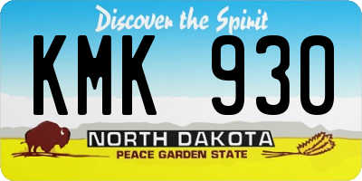 ND license plate KMK930