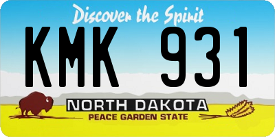 ND license plate KMK931