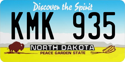 ND license plate KMK935